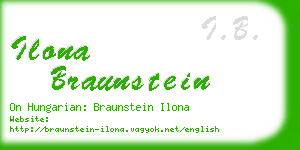 ilona braunstein business card